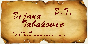 Dijana Tabaković vizit kartica